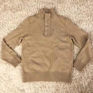 Country Road Beige Wool Sweater TurtleNeck Button